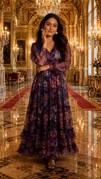 LITZO Western Dresses for Women || One Piece Maxi Dress 